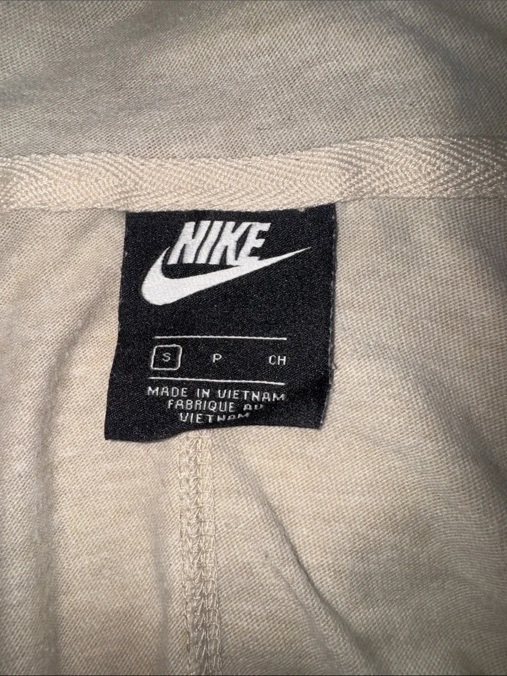 Small Nike Women's Heather Beige Full-Zip Lightweight Hoodie Jacket
